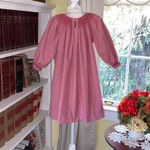 Girls Strasburg Red Plaid Boutique Long Sleeve Classic Smocked Dress Stocking